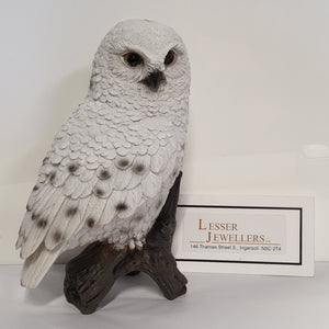 Bird Figurine - Snowy Owl on Branch 87767-C