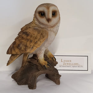 Bird Figurine - Barn Owl on Branch 87767-E