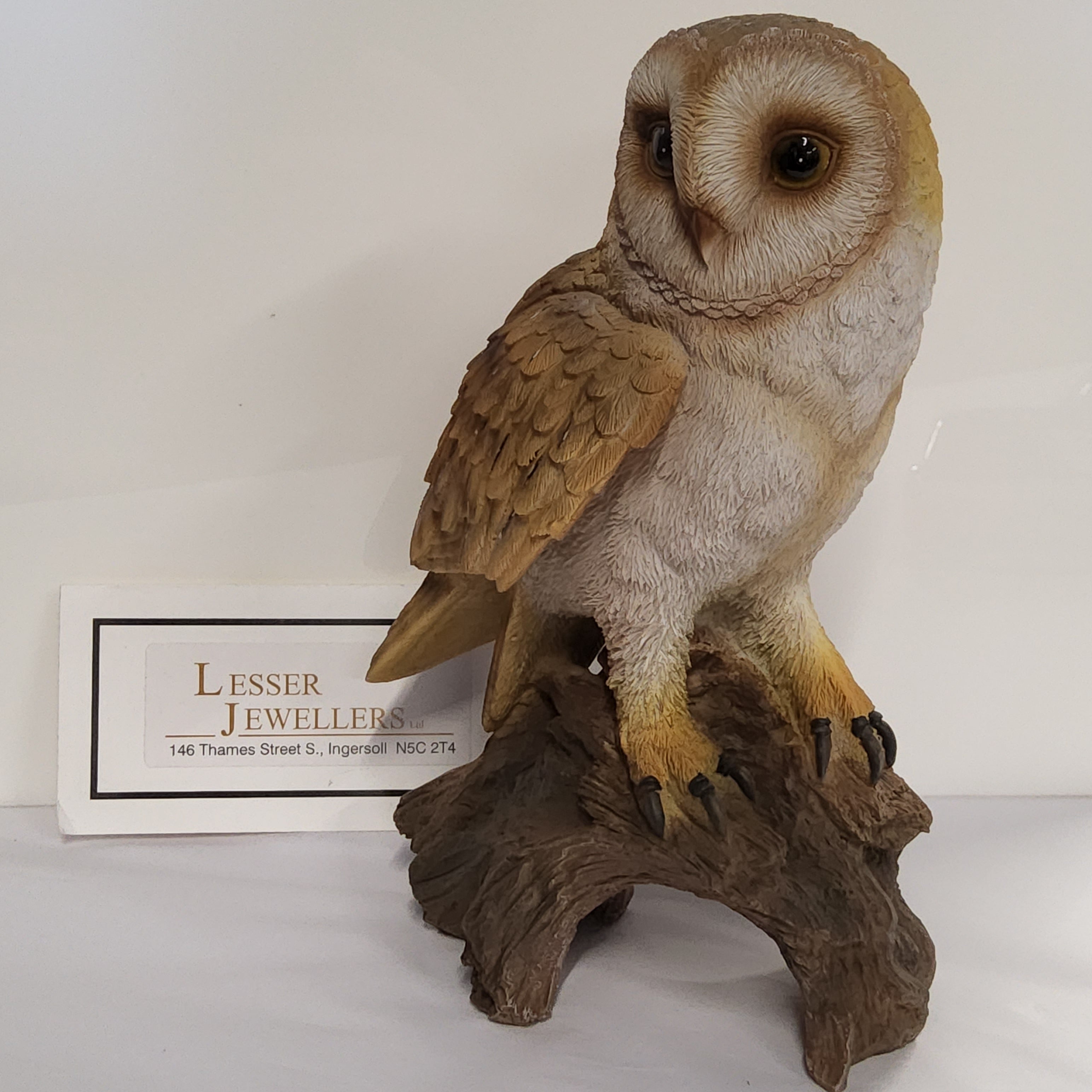 Bird Figurine - Barn Owl on Branch 87767-E