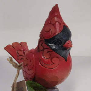 Enesco / Jim Shore Bird Figurine - Cardinal - "A Cardinal Sings For the Joy He Brings" 6008416