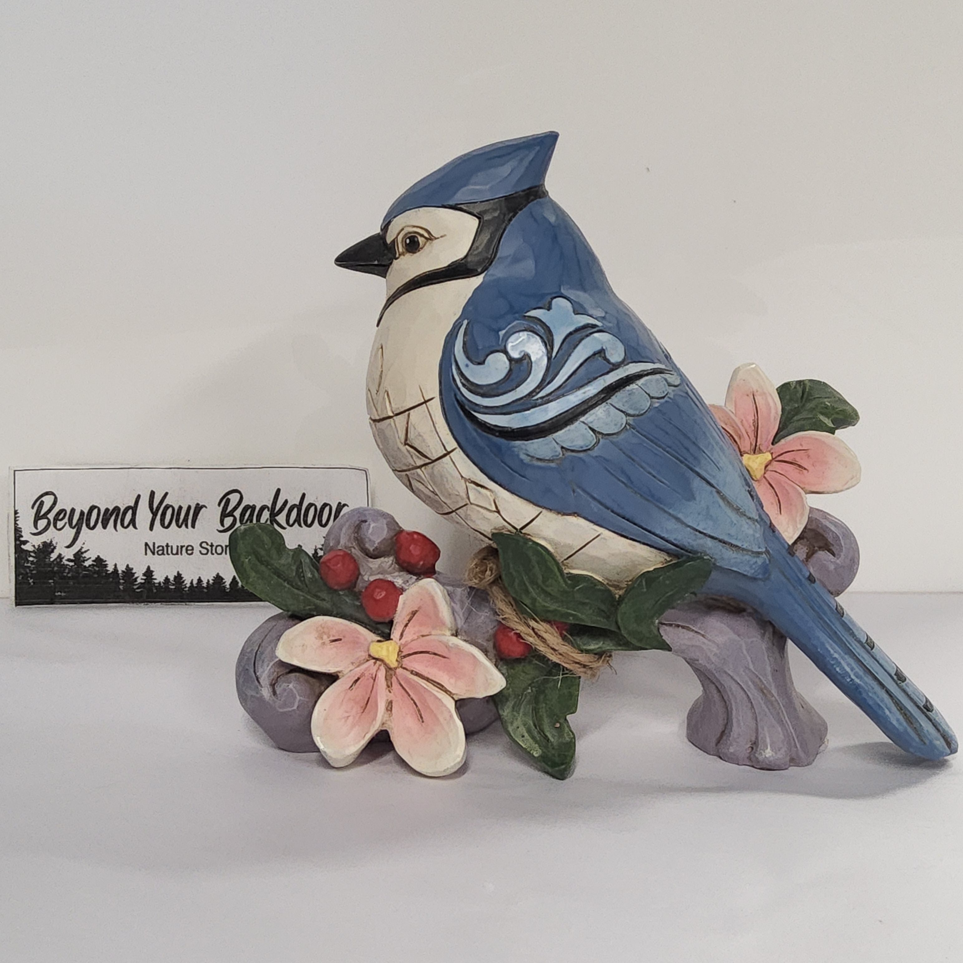 Enesco / Jim Shore Bird Figurine - Blue Jay - "Crested In Blue" 6012264