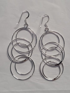 S/SEarrings - Dangle Circles Design 7341