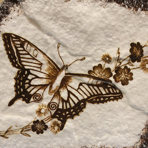 Stone Decor - Butterfly + Flowers