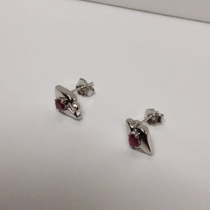 Oval Shape Cut Ruby Earrings with Diamonds GER2403
