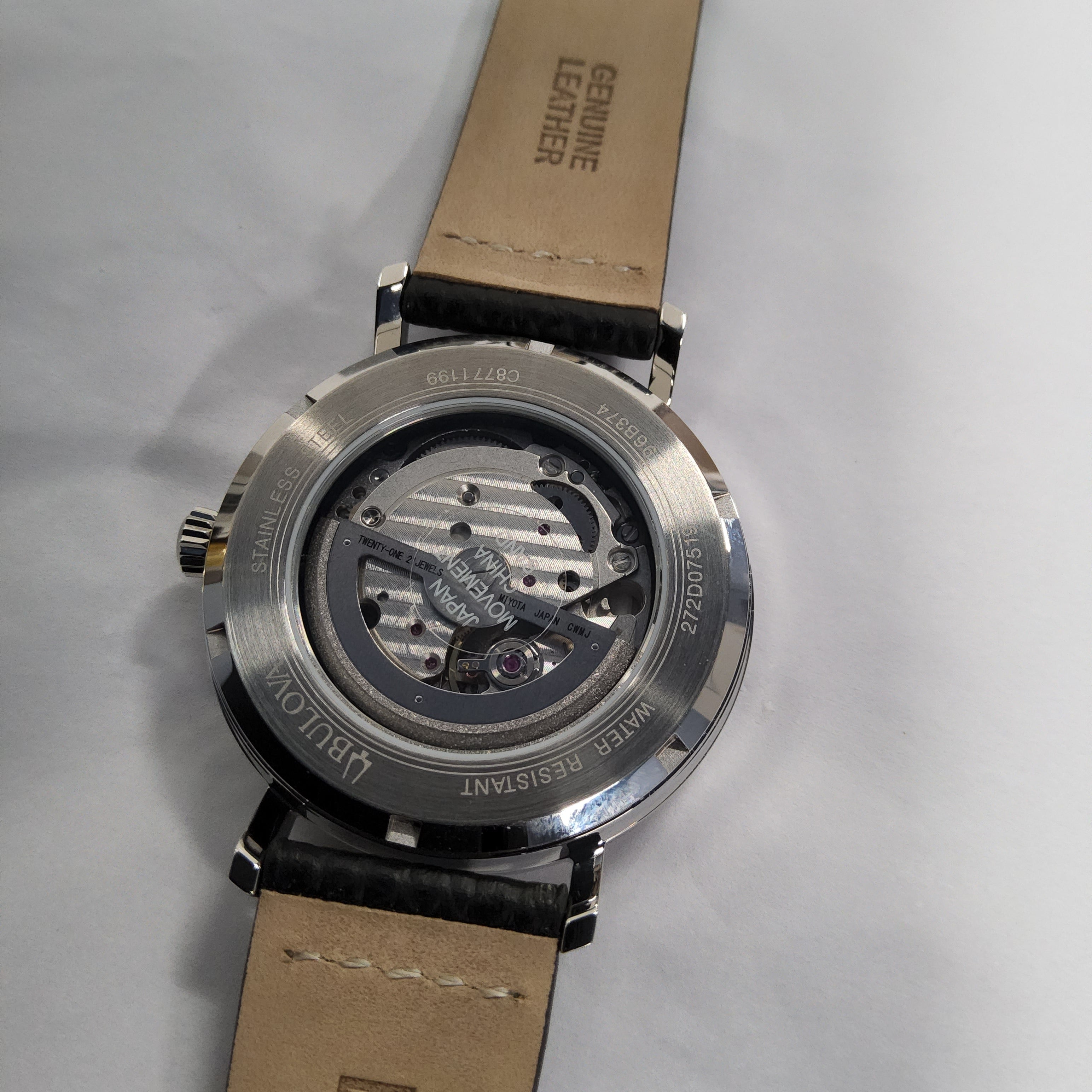 Bulova Automatic Black Leather Watch - 96B374 (Aerojet)