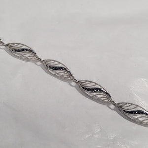 White Gold Fancy Link Bracelet 7.25-inch