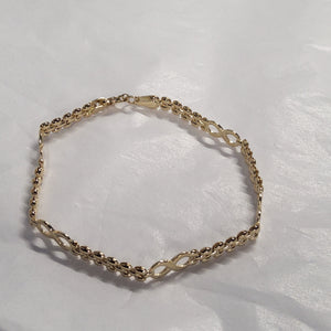 Yellow Gold Fancy Link Bracelet - 7.5 inch