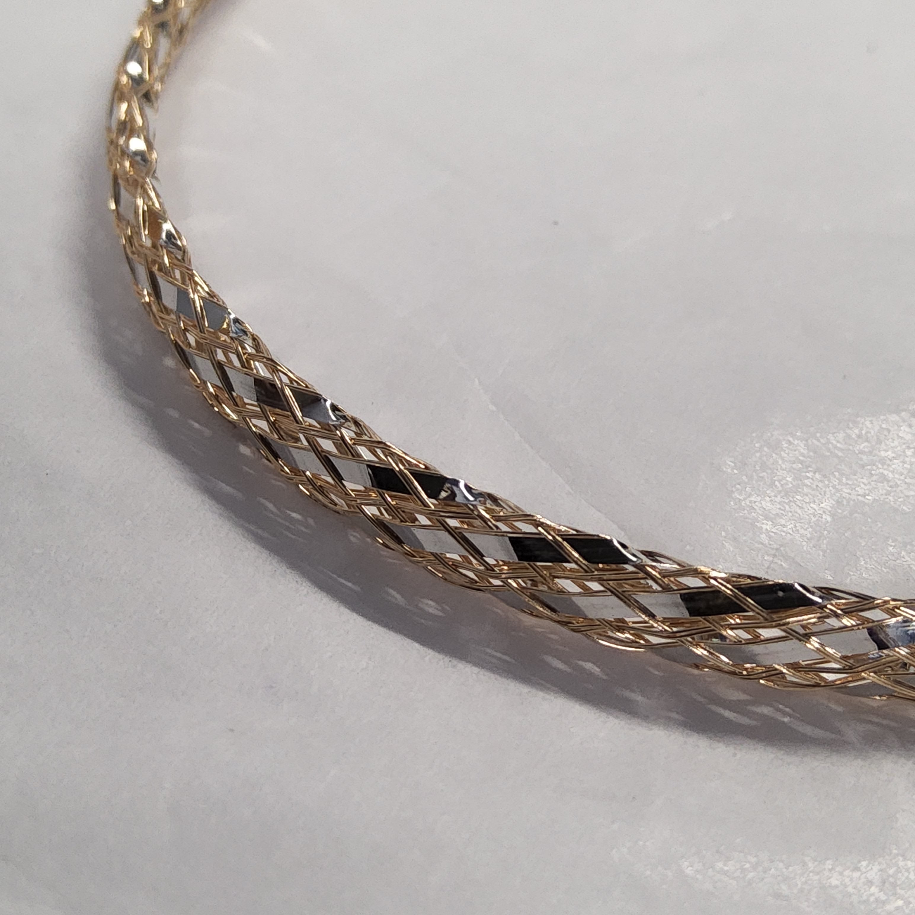 Two-Tone Gold Fancy Link Bracelet - 7.5 inch