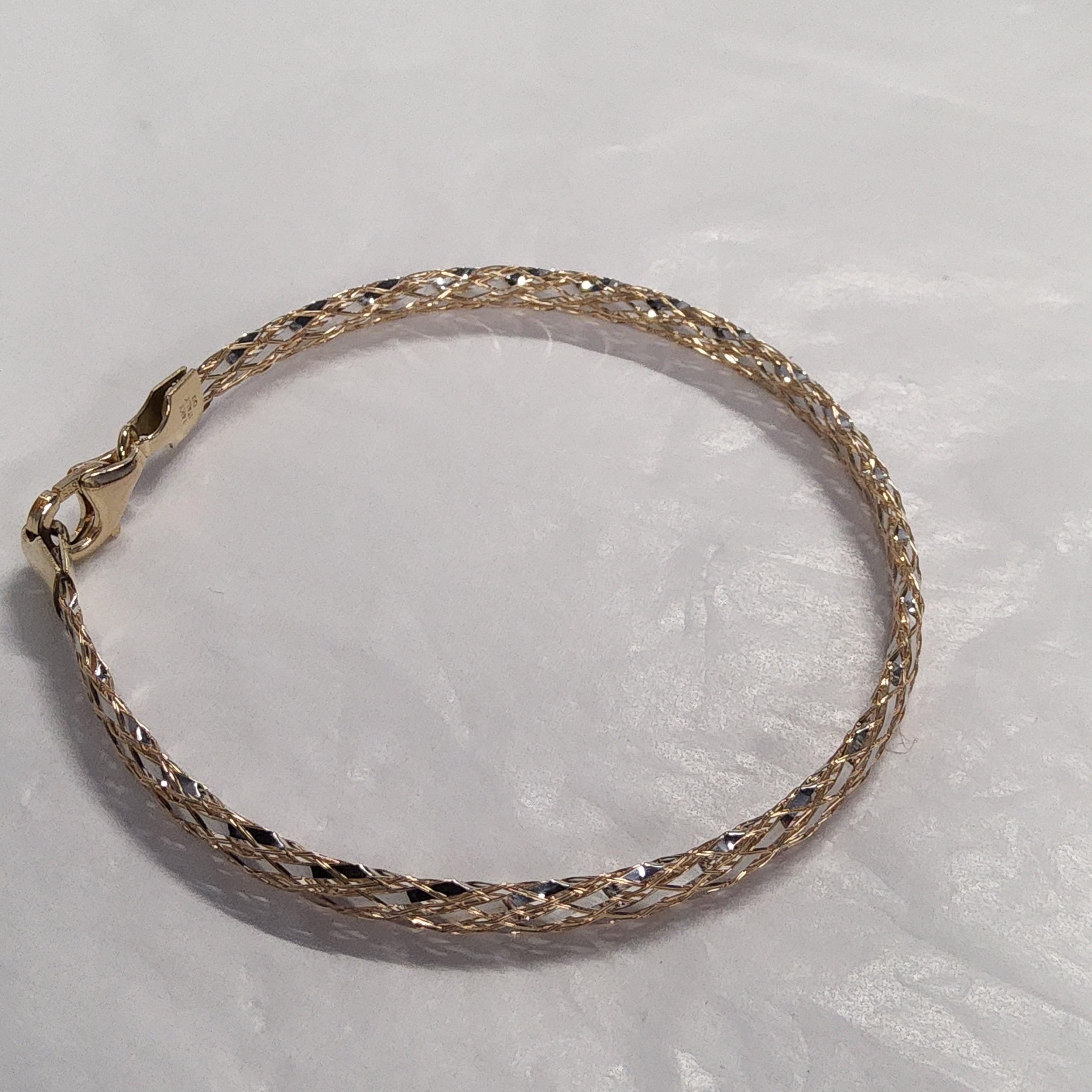 Two-Tone Gold Fancy Link Bracelet - 7.5 inch
