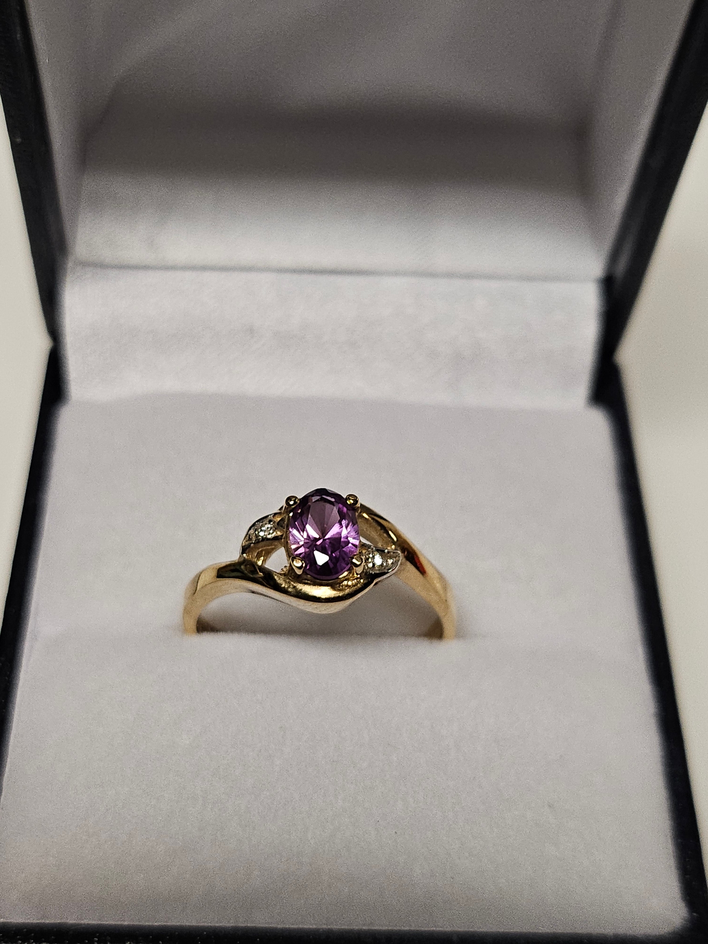 Amethyst Ring with Diamonds R6409DA