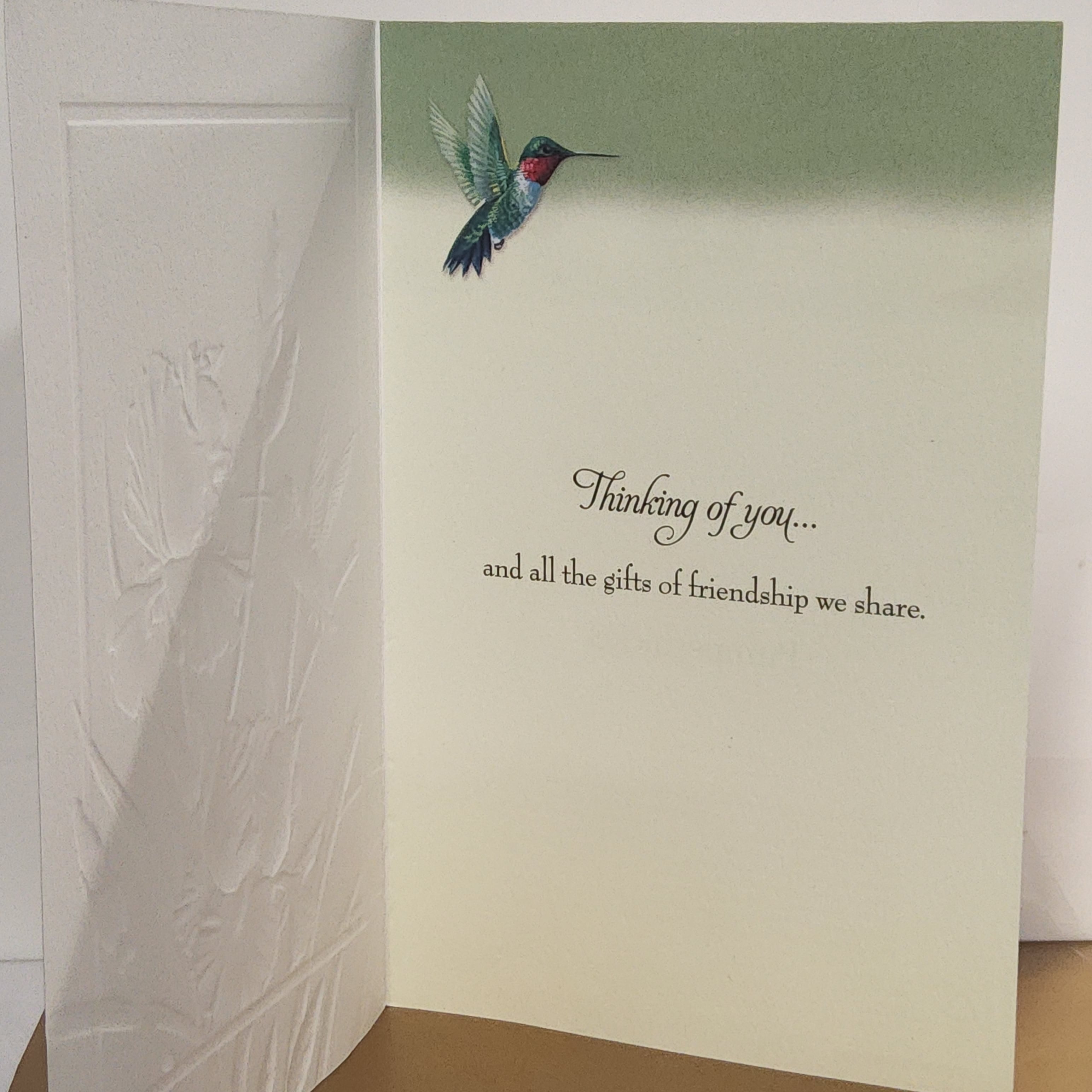 Greeting Card - Thinking of You - Iris and Hummingbird - Pumpernickel Press - 50569