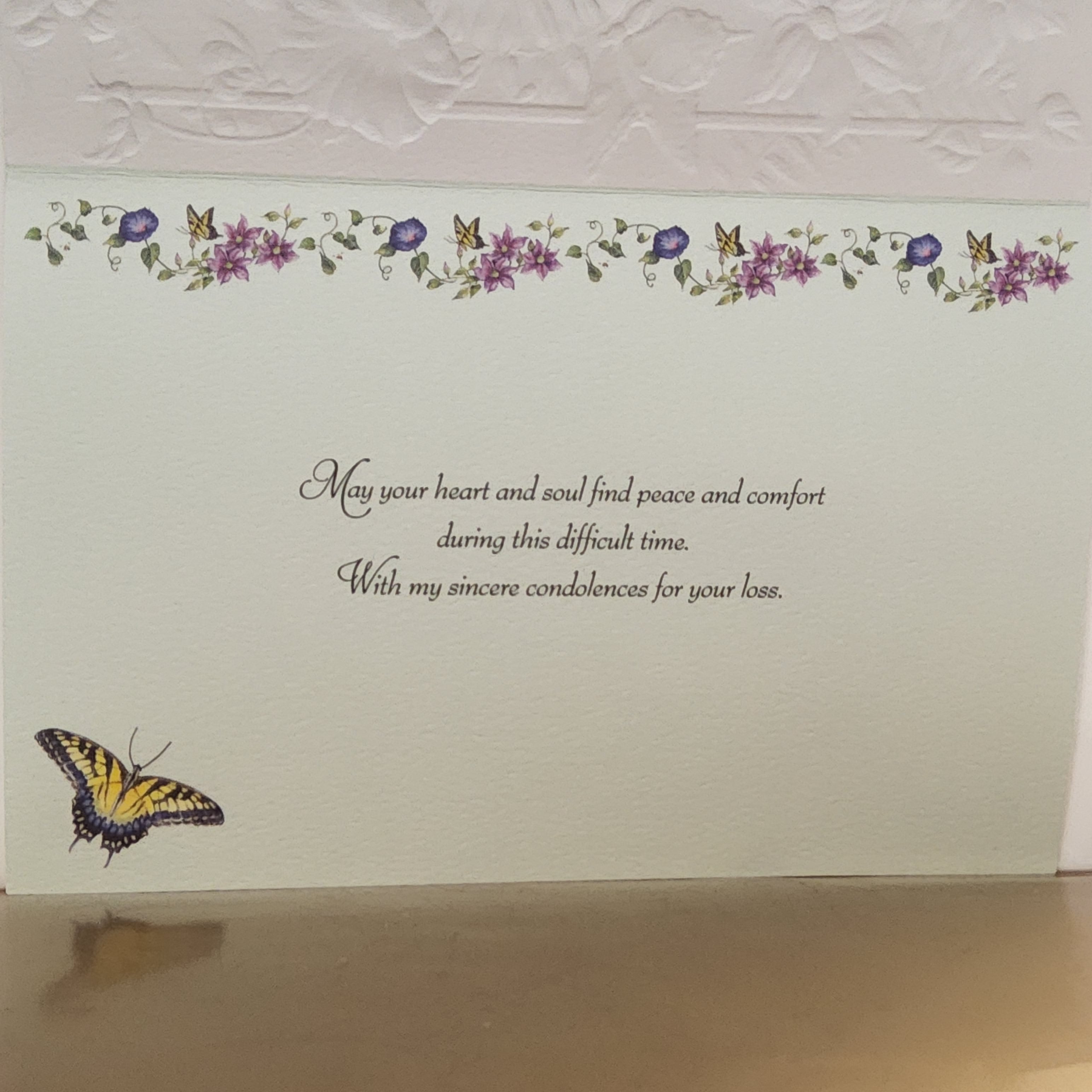 Greeting Card - Sympathy - Butterflies and Vines - Pumpernickel Press - 50714