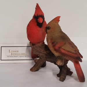 Bird Figurine - Cardinal Pair on Branch 87758-N