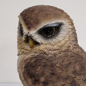 Bird Figurine - Brown Owl on Stump 87767-A