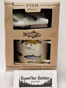 Enamel Mug and Socks Gift Set - Fish - GR270118