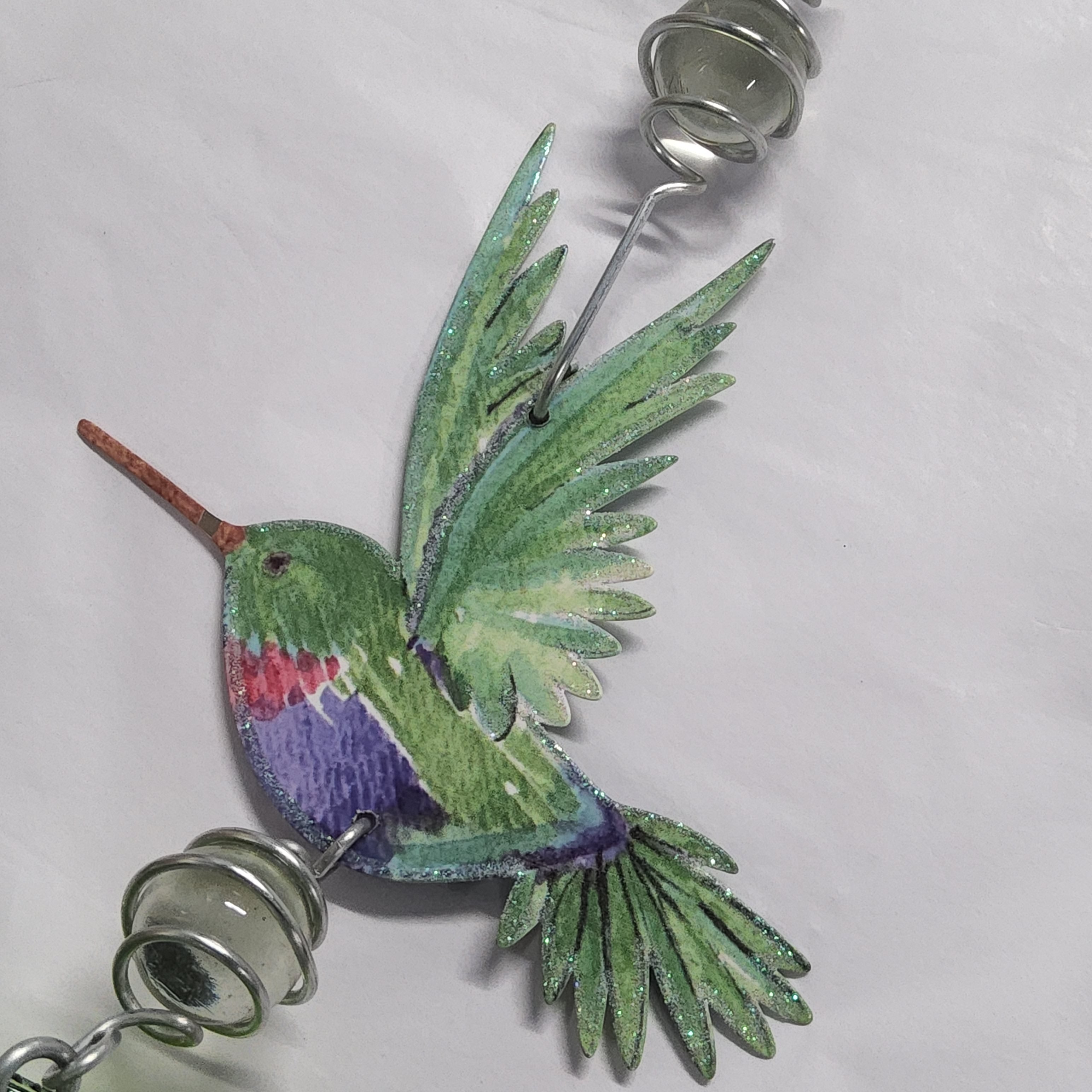 Hummingbird Feeder - Green with Hummingbird and Flower 93723