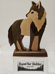 Wooden Wolf Sculpture - 7599906