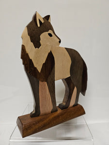 Wooden Wolf Sculpture - 7599906