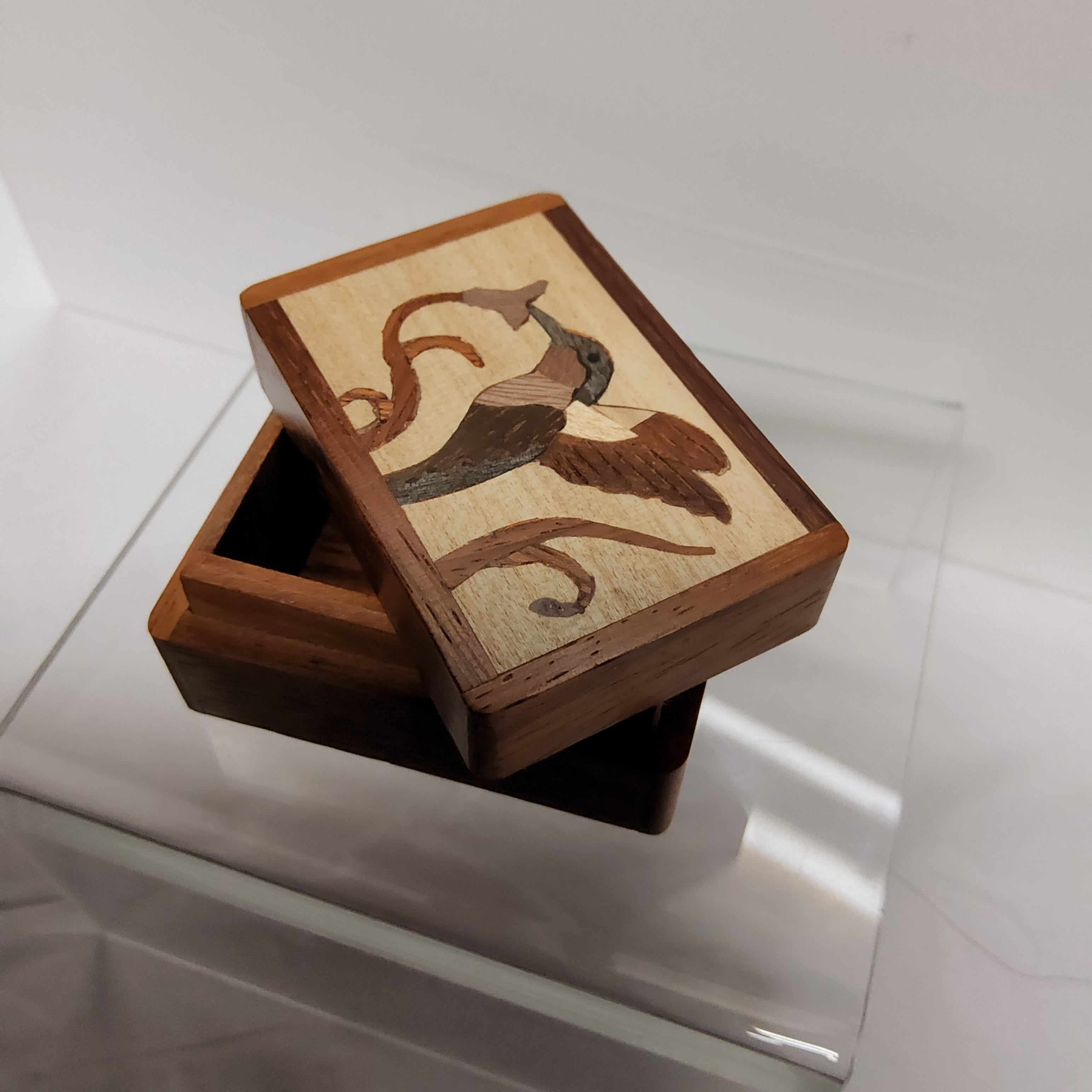 Wooden Trinket Box - Hummingbird - 7599144