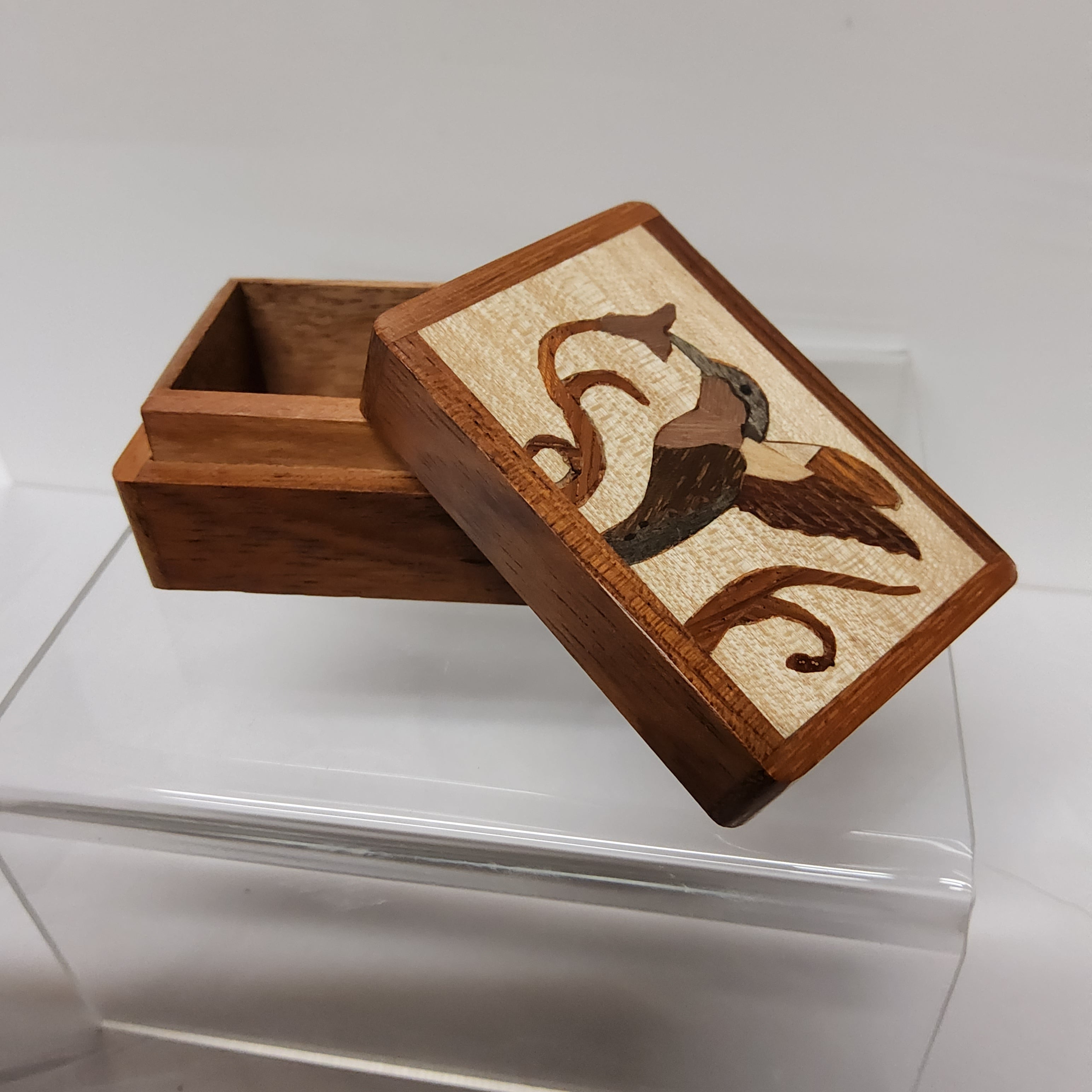 Wooden Trinket Box - Hummingbird - 7599144