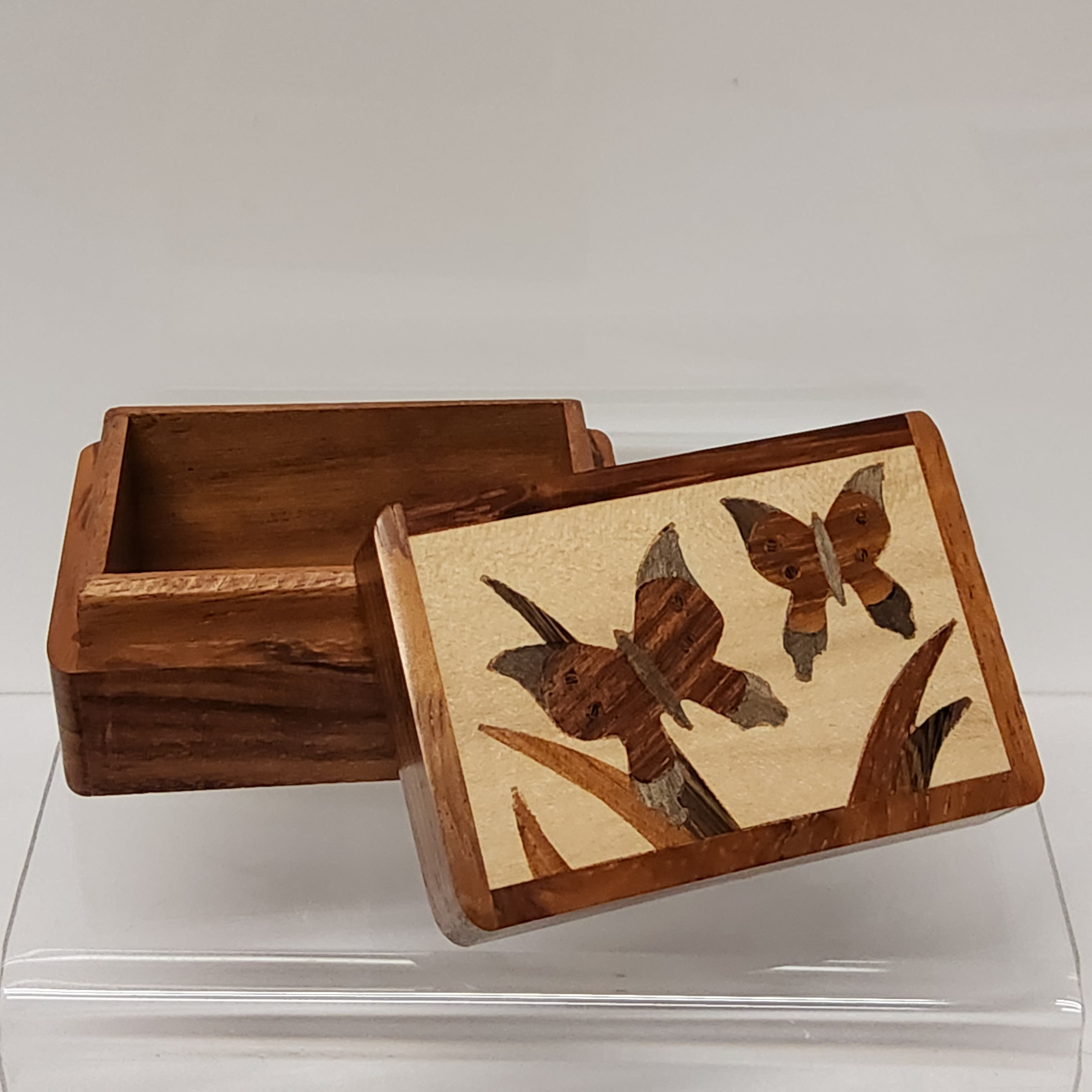 Wooden Trinket Box - Butterflies - 7599140