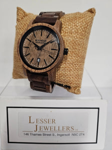Men's Bonheur Exotic Wood Watch - METZ - 2024 (Black Walnut 40mm)