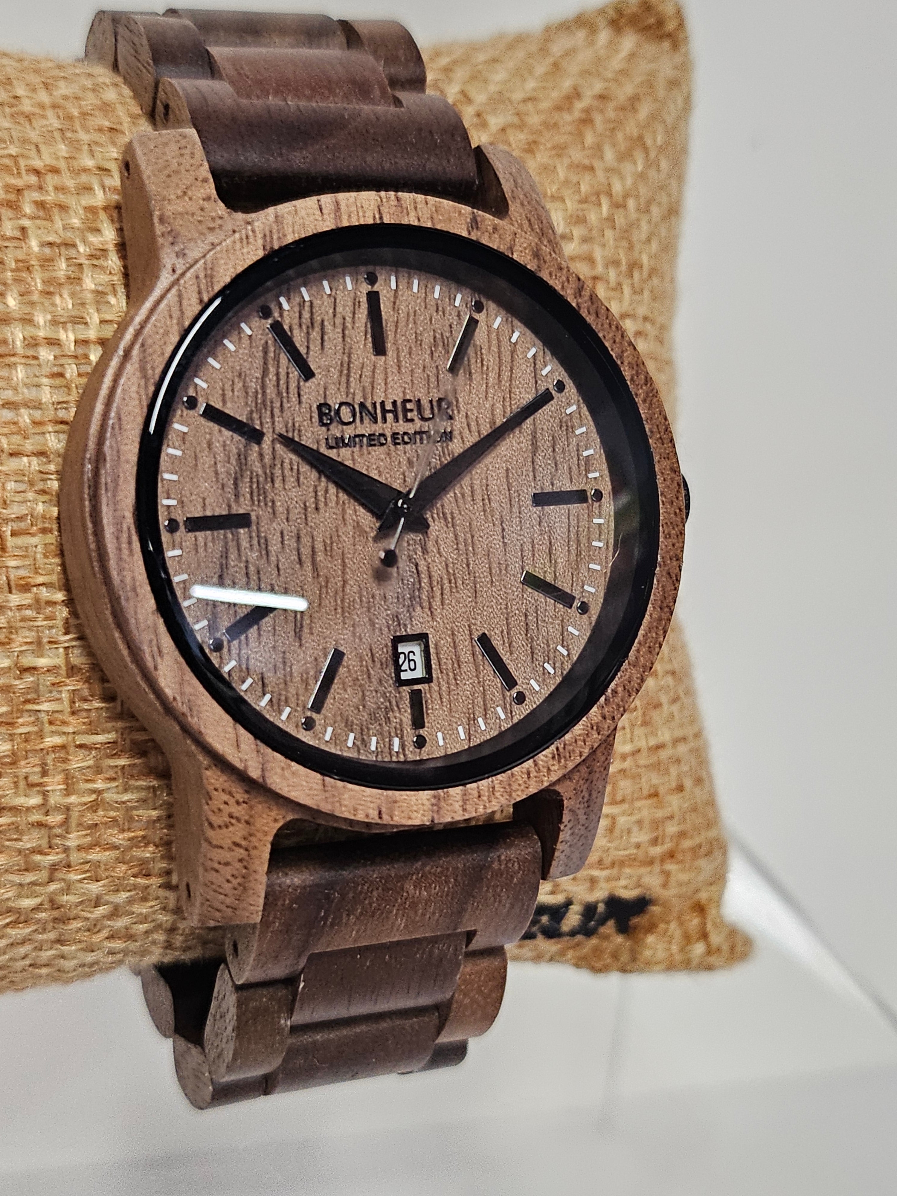 Men's Bonheur Exotic Wood Watch - METZ - 2024 (Black Walnut 40mm)