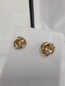 Gold Stud Earrings - Love Knot 325