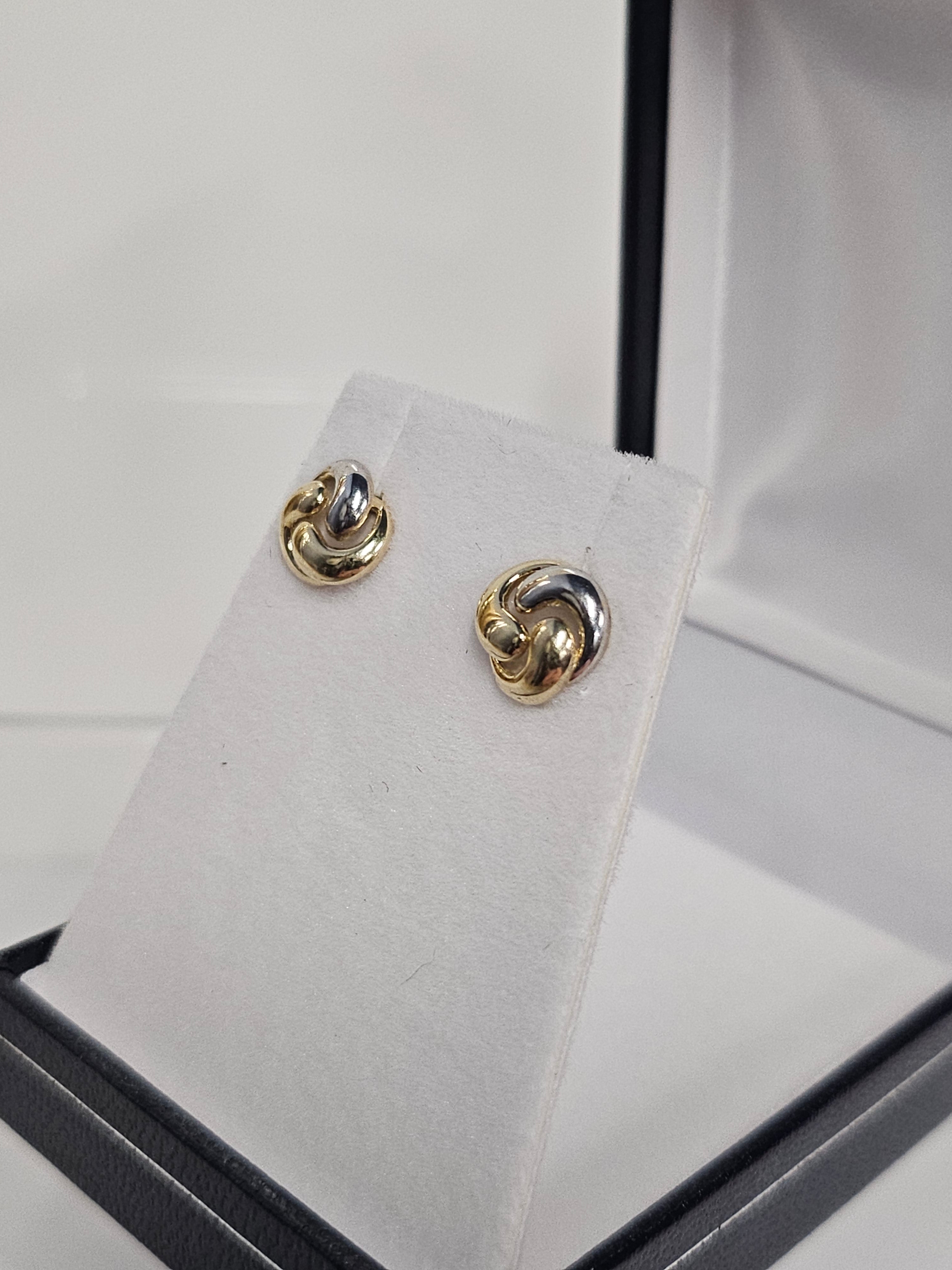 Gold Stud Earrings - Love Knot 326