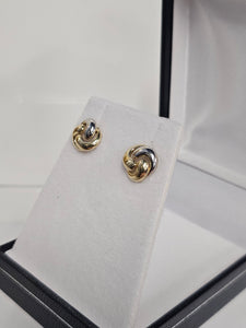 Gold Stud Earrings - Love Knot 326