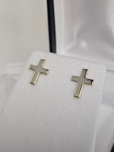 Gold Stud Earrings - Cross 322