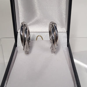 White Gold Hoop Earrings 21mm - 318