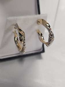Two-Tone Gold Hoop Earrings 16x20mm - 310