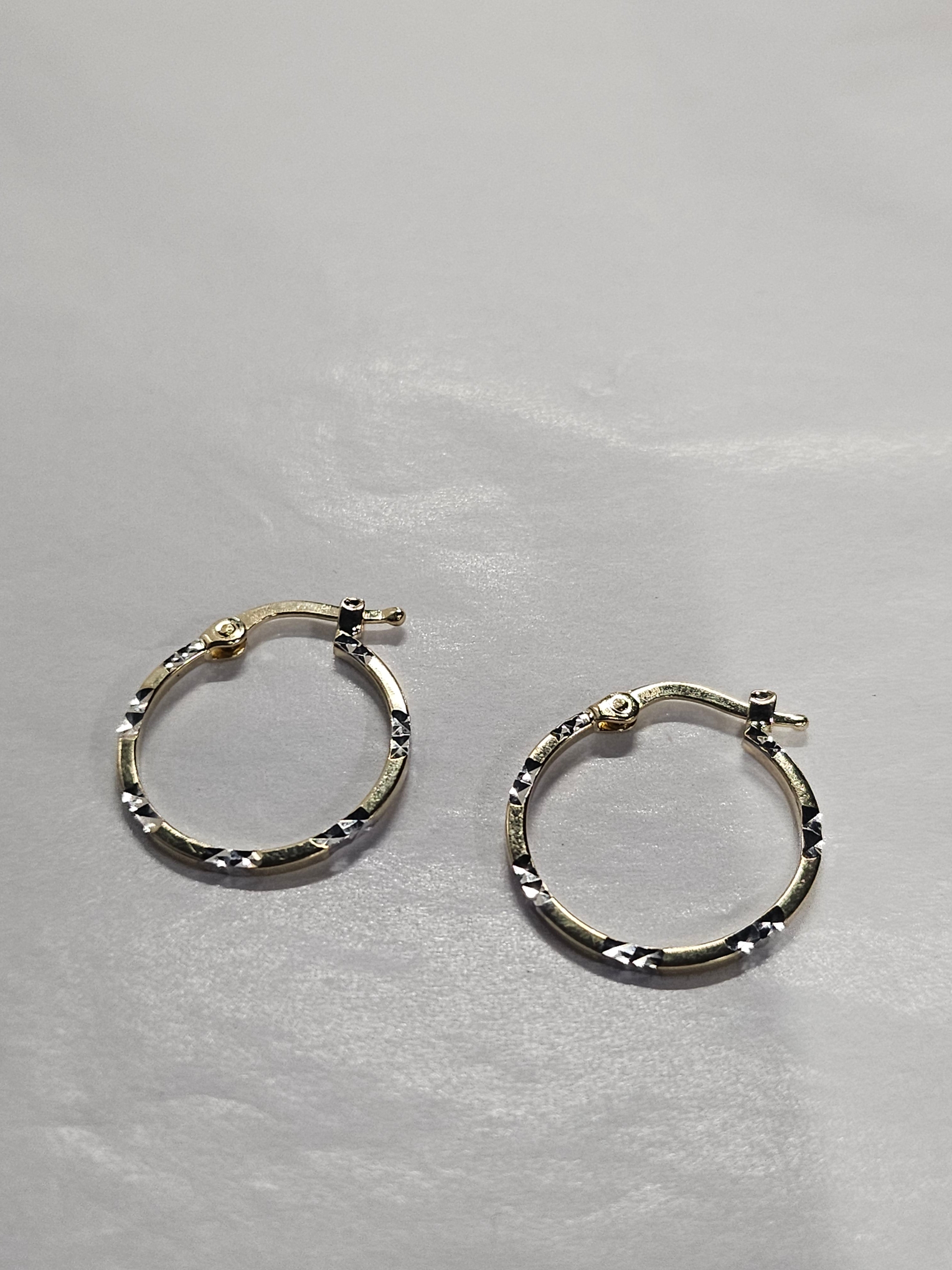 Two-Tone Gold Hoop Earrings 17mm - 319
