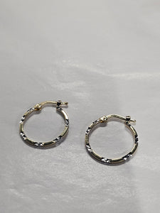 Two-Tone Gold Hoop Earrings 17mm - 319