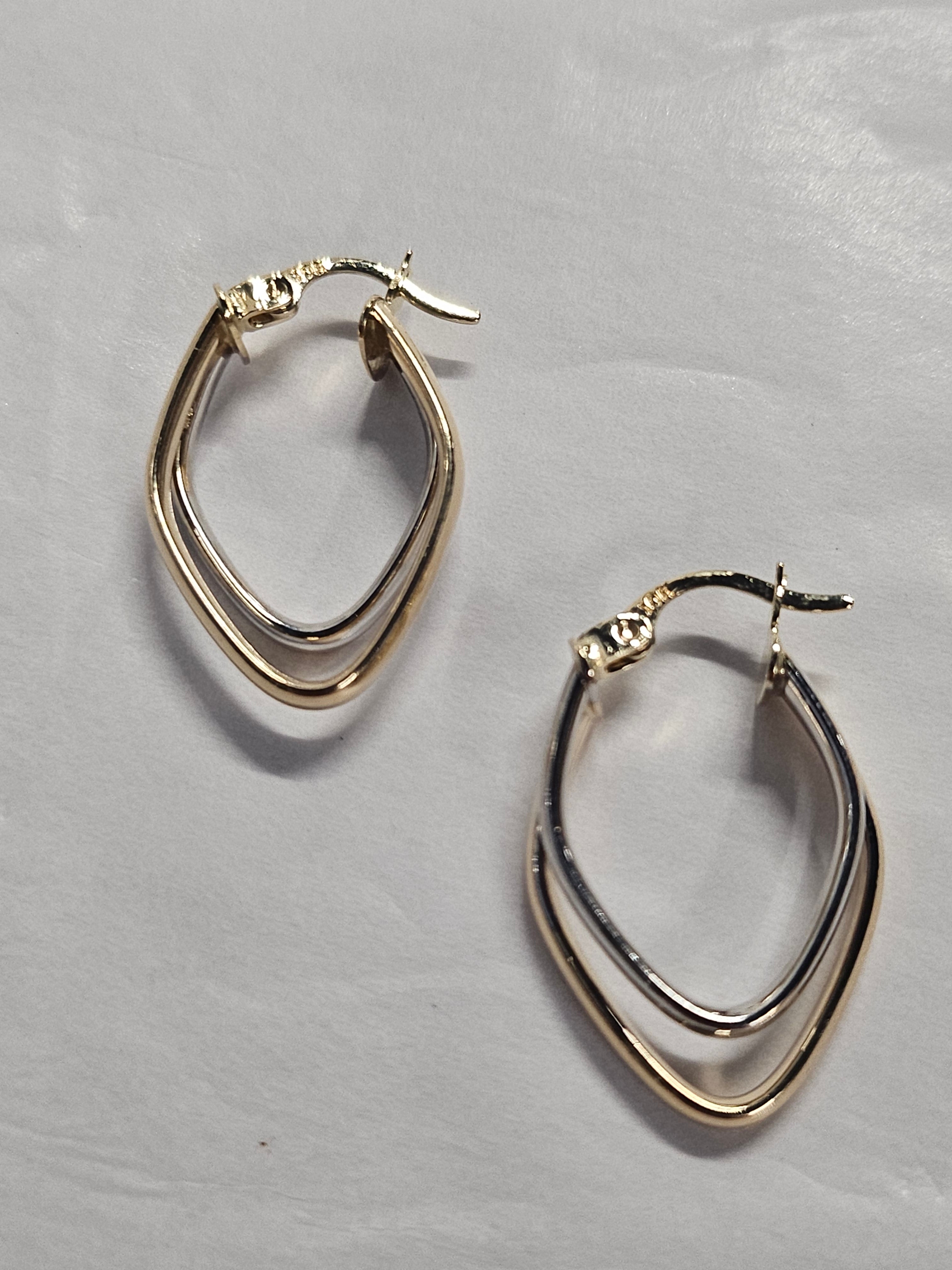 Gold Hoop Earrings 16x25mm - 306