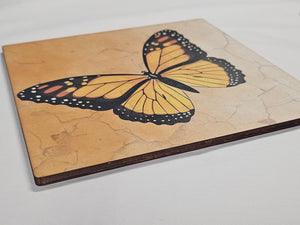 Wood Trivet with Cork Backing - Monarch Butterfly - 02-070