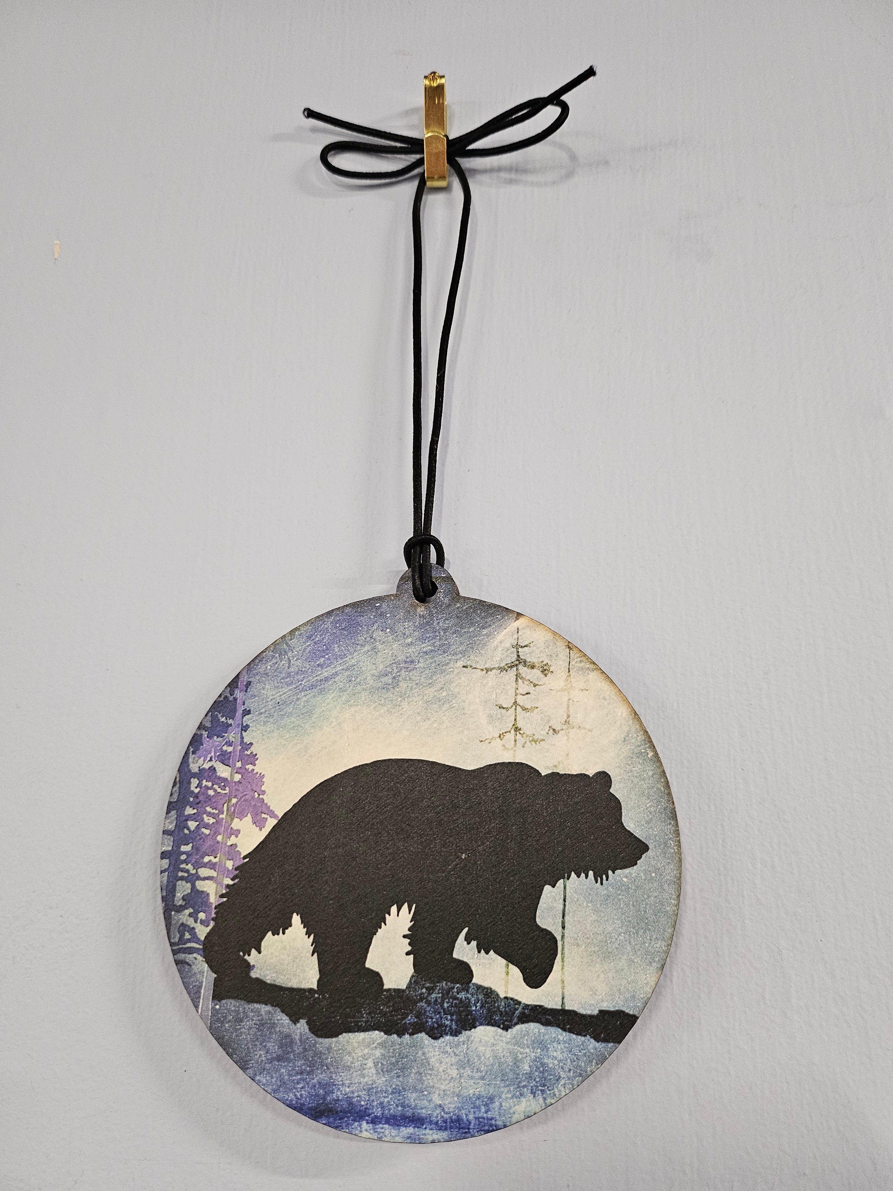 Wood Ornament - Bear - 17-0166