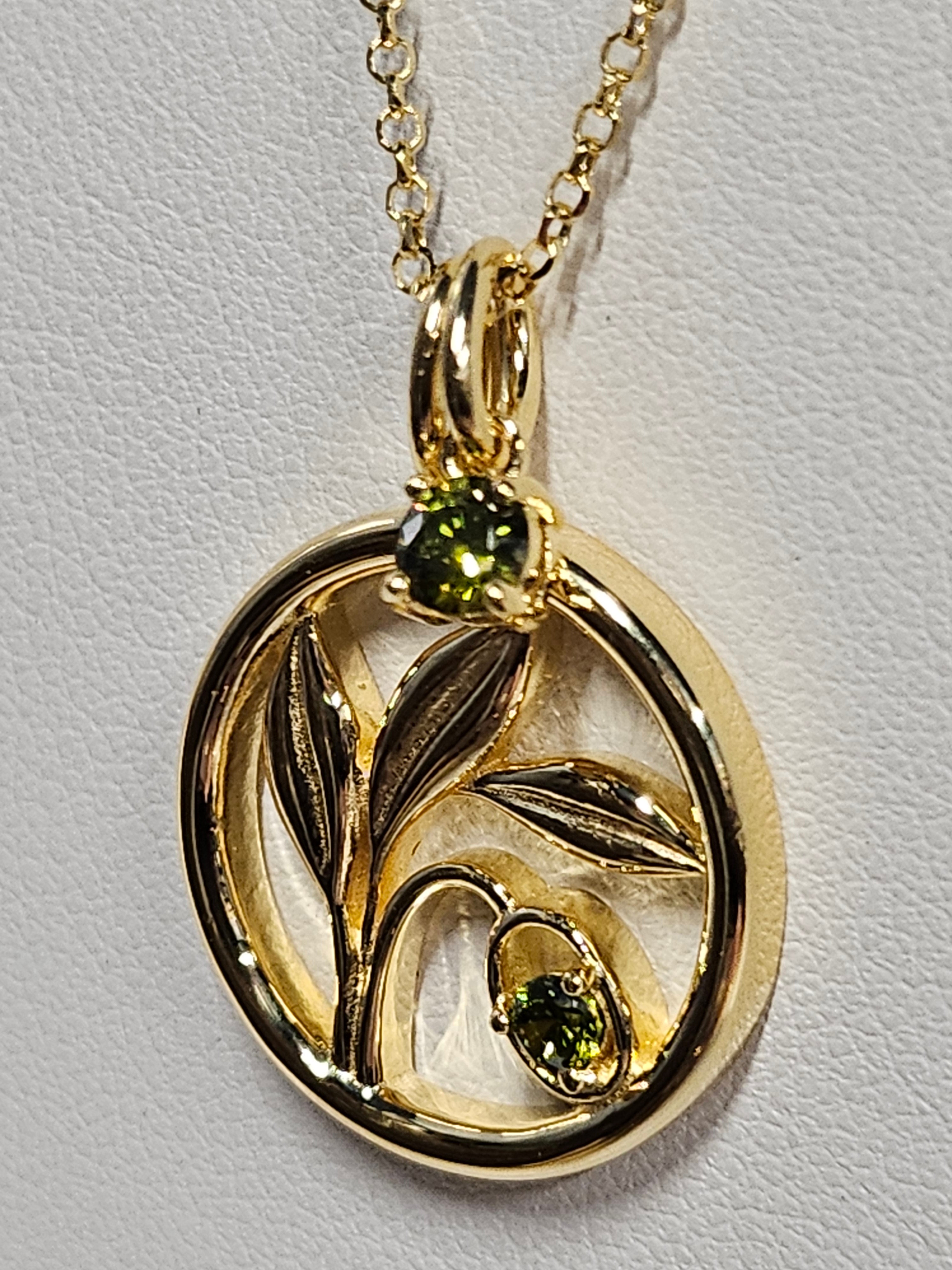 Reign S/SPendant - Olive - Gold-plated