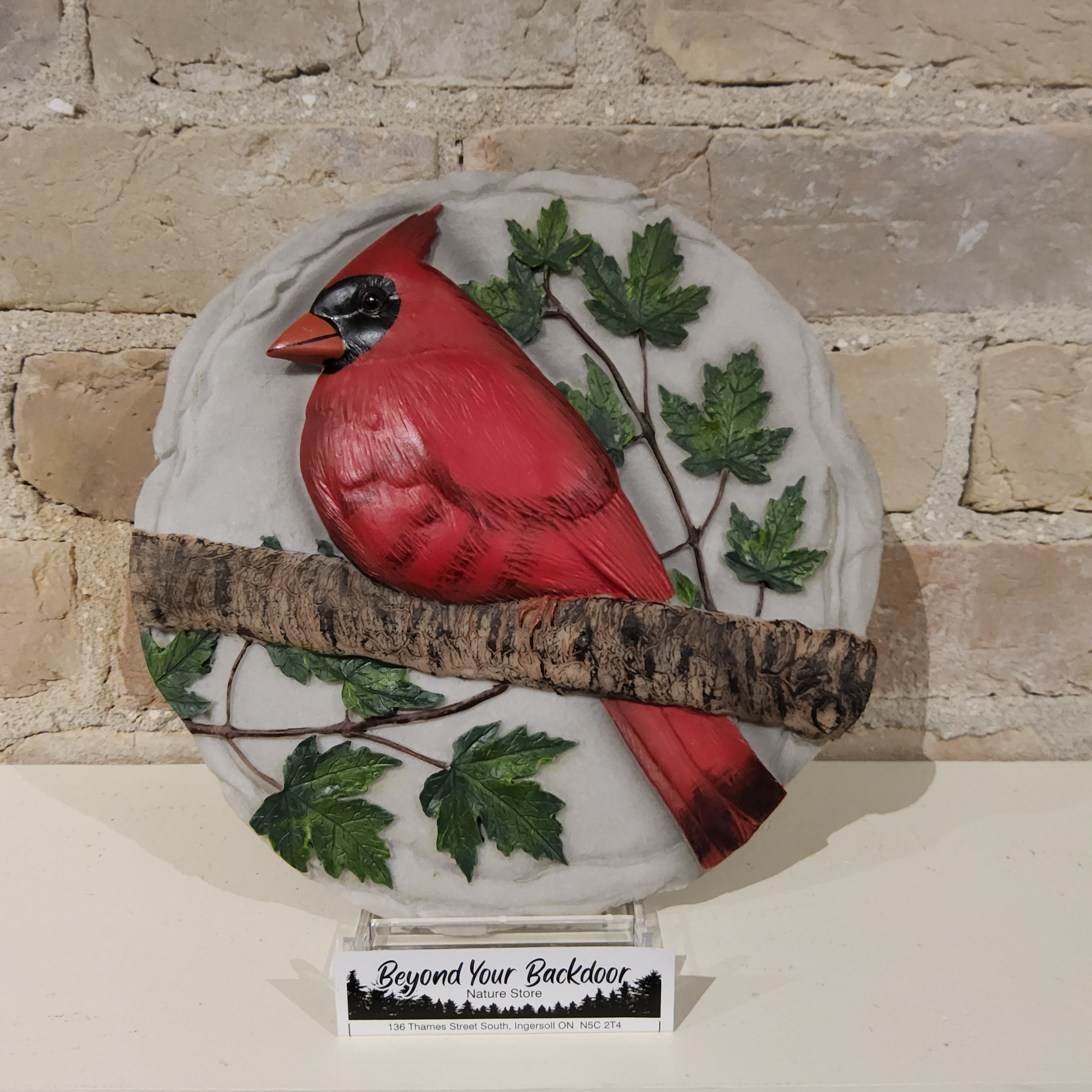 Stepping Stone / Wall Plaque - Cardinal on Branch - 12914