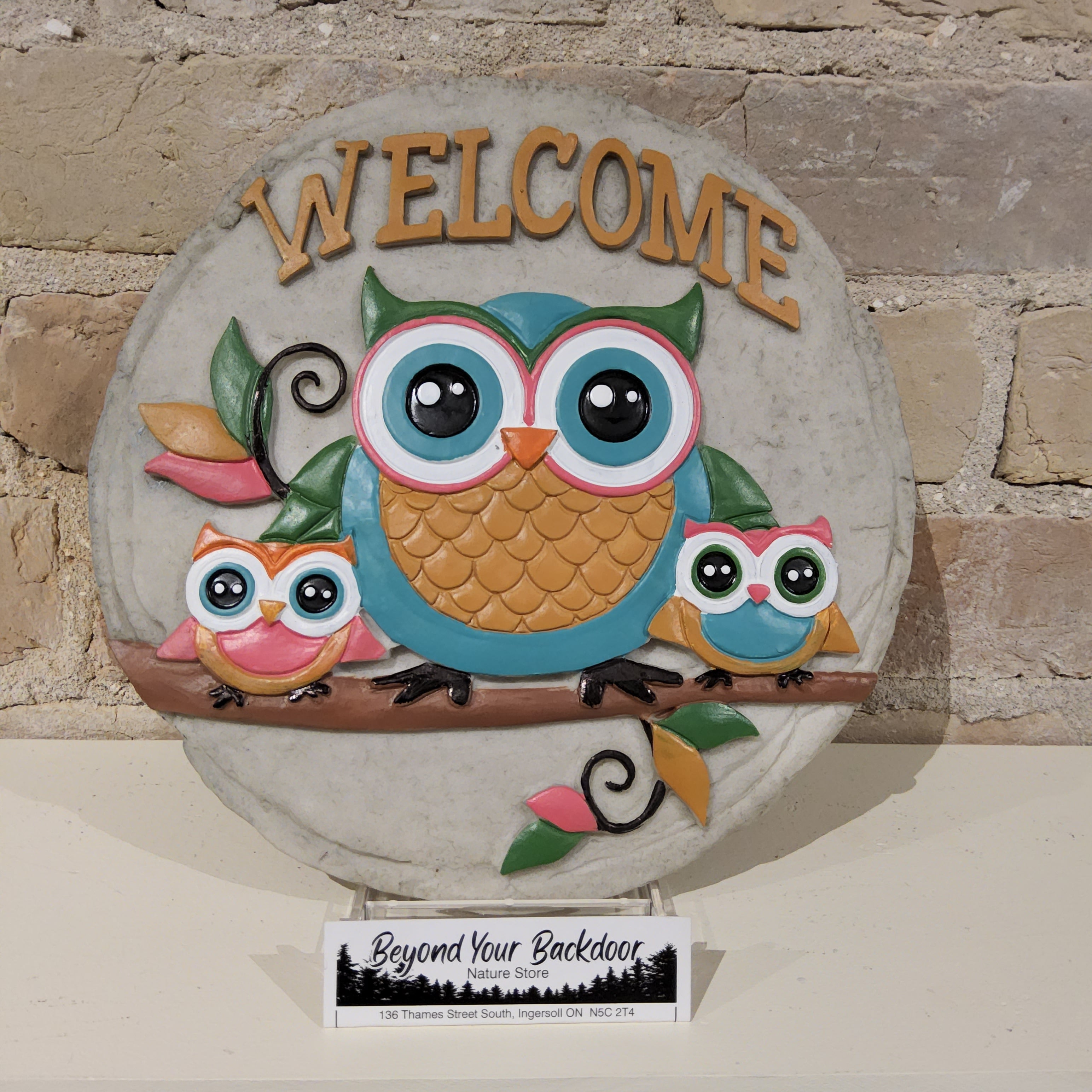 Stepping Stone / Wall Plaque - Welcome Owls - 13320