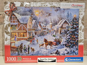 Clementoni 1000-Piece Adult Jigsaw Puzzle - Vintage Christmas Shoppe, Made In Italy, 70x50 Cm