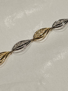 Bracelet - 10Kt Two-Tone Gold - Leaf Design - 9062