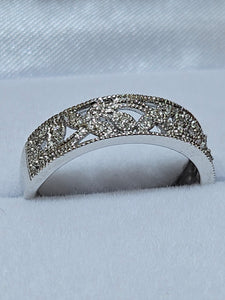 White Gold Diamond Ring - Intricate design