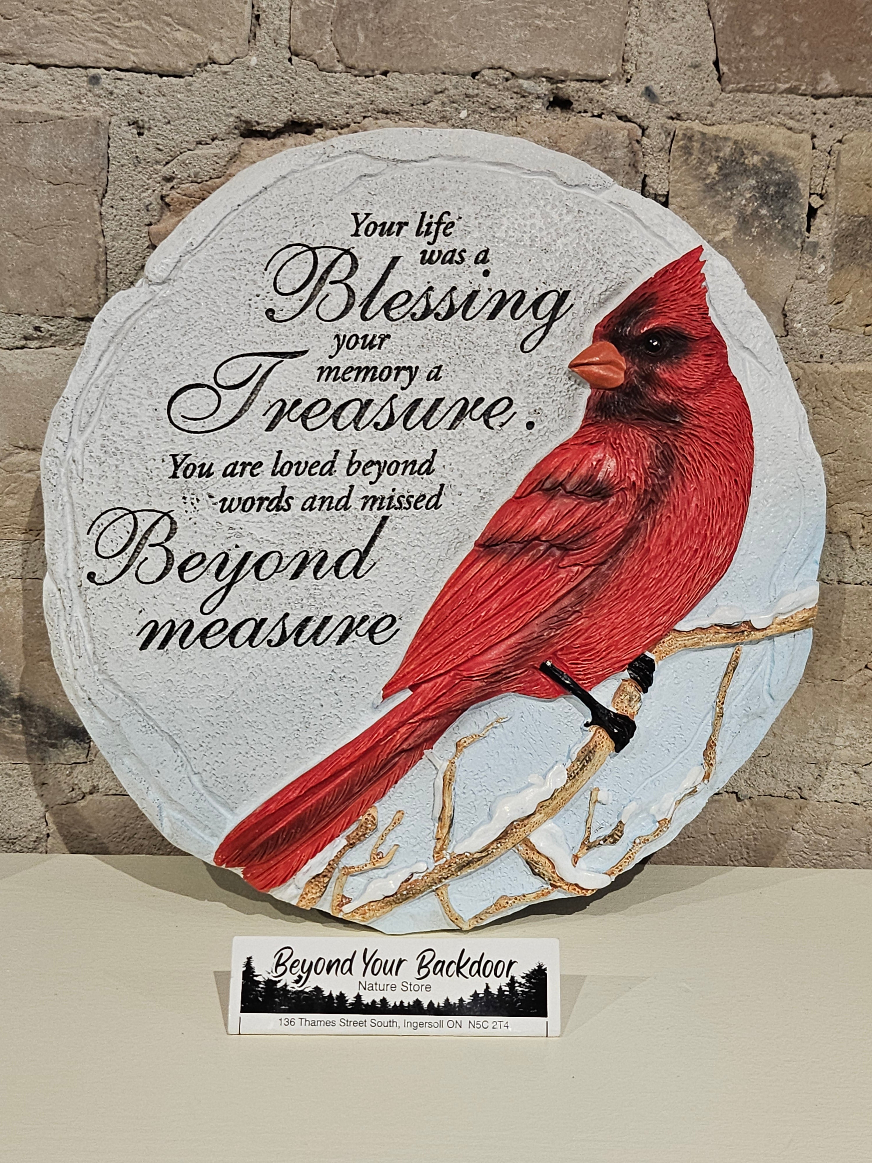 Stepping Stone / Wall Plaque - Memorial with Cardinal - 13399