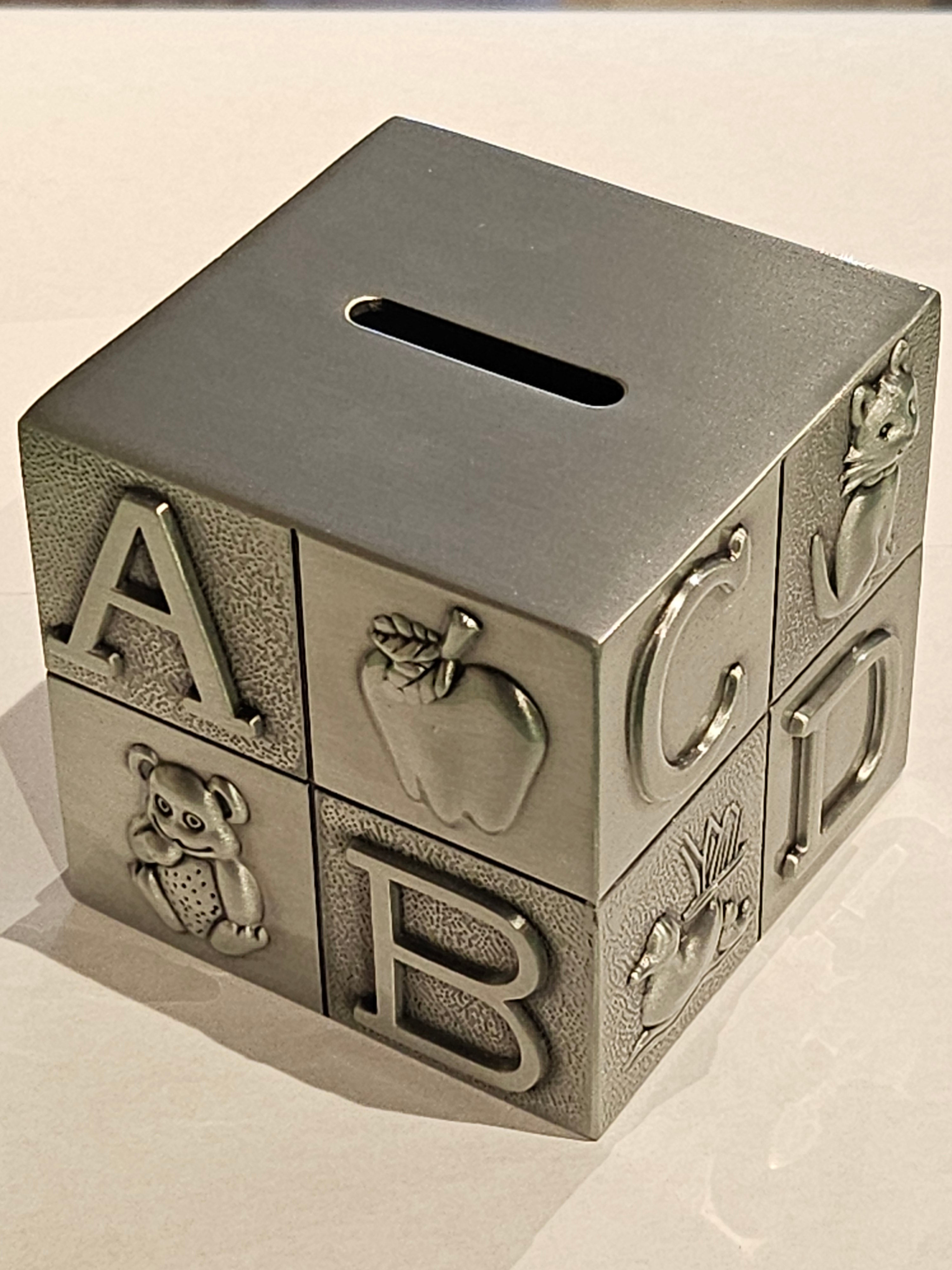 Block Baby Bank - Pewter - 60881