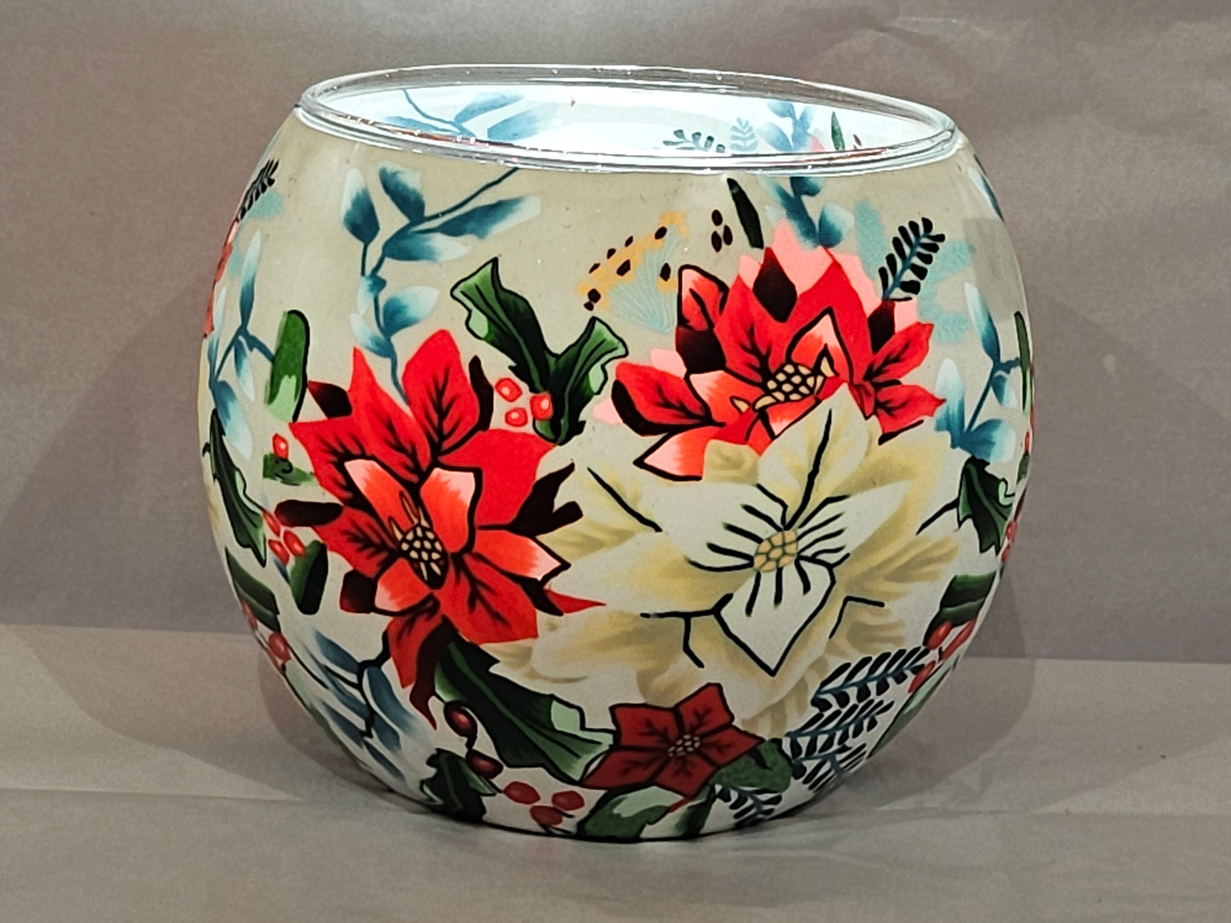 Tea Light Holder - Poinsettia - 231230