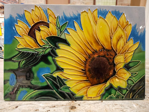 Tile Art Plaque - 8x12" - Sunflower Garden - 104706