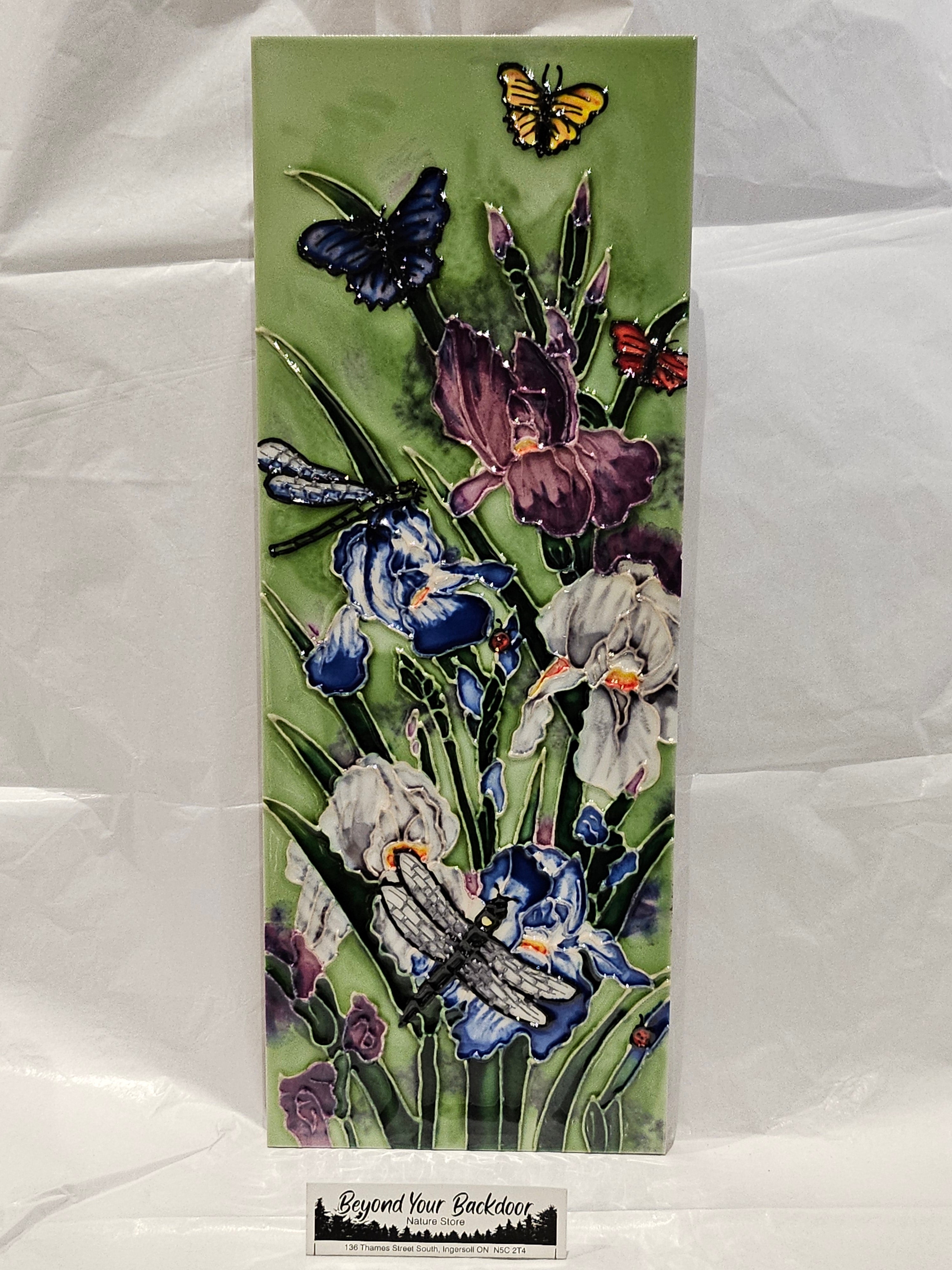 Ceramic Tile Art Plaque - 6x16" - Nature's Garden - 121024