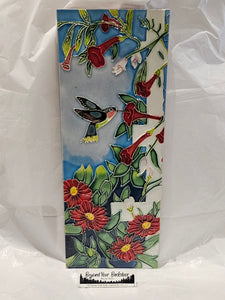 Ceramic Tile Art Plaque - 6x16" - Hummingbird's Paradise 520664